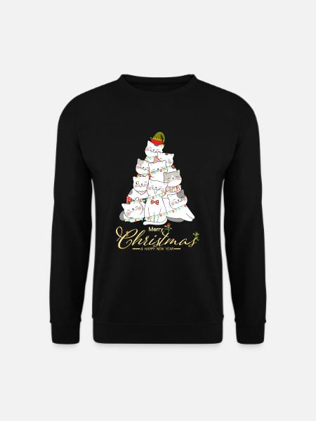Cats Christmas tree - Unisex Sweatshirt - black