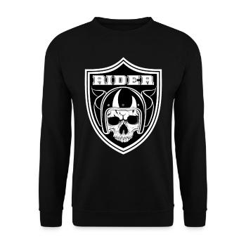 Motorcycle biker rider skull skull - Unisex Sweatshirt - black - Front - Alina (178cm) & Michal (187cm)
