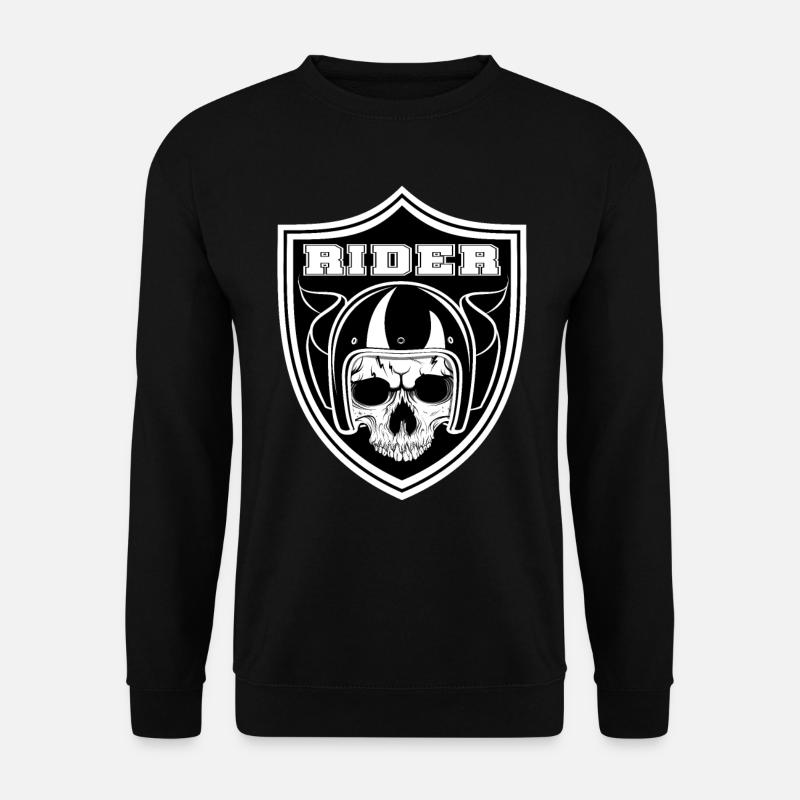 Motorrad Biker rider Totenkopf Schädel - Unisex Pullover - Schwarz