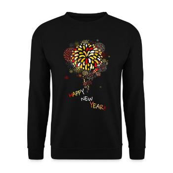 happy New Year - Unisex Sweatshirt - black - Front - Alina (178cm) & Michal (187cm)
