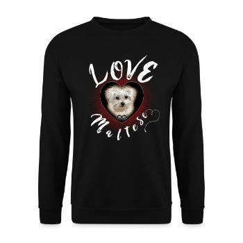 Chien maltais Puppy Endless Love - Sweat-shirt Unisexe - noir - Devant - Alina (178cm) & Michal (187cm)