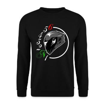 Changement de vitesse de moto casque - Sweat-shirt Unisexe - noir - Devant - Alina (178cm) & Michal (187cm)