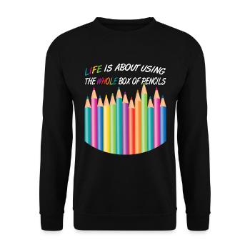 Funny saying about life wisdom - Unisex Sweatshirt - black - Front - Alina (178cm) & Michal (187cm)