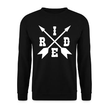 Motorcycle Ride Rider Biker Bike - Unisex Sweatshirt - black - Front - Alina (178cm) & Michal (187cm)