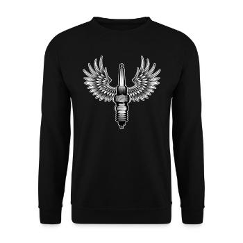 Biker motorcycle spark plug - Unisex Sweatshirt - black - Front - Alina (178cm) & Michal (187cm)