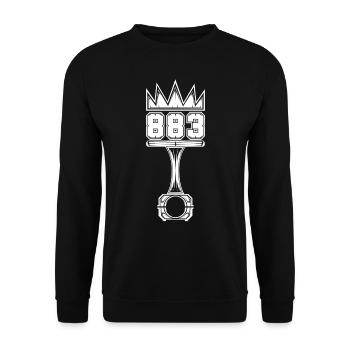 Motorcycle piston 883 displacement sporty Sportster - Unisex Sweatshirt - black - Front - Alina (178cm) & Michal (187cm)