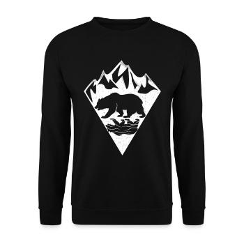 Bear mountains landscape - Unisex Sweatshirt - black - Front - Alina (178cm) & Michal (187cm)