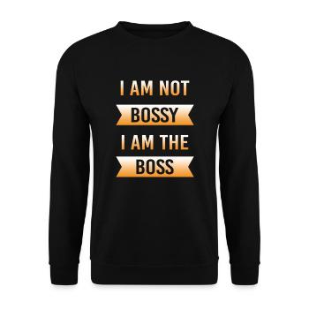 Bossy Boss Chef Chefin Führungskraft Mutter - Unisex Pullover - Schwarz - Vorne - Alina (178cm) & Michal (187cm)