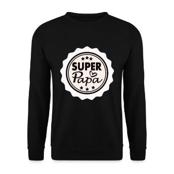 super dad - Unisex Sweatshirt - black - Front - Alina (178cm) & Michal (187cm)