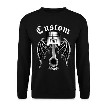 Custom cylinder piston connecting rod - Unisex Sweatshirt - black - Front - Alina (178cm) & Michal (187cm)