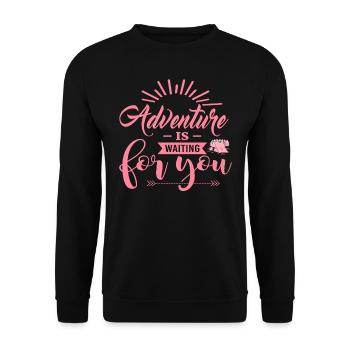 L’aventure vous attend pw - Sweat-shirt Unisexe - noir - Devant - Alina (178cm) & Michal (187cm)