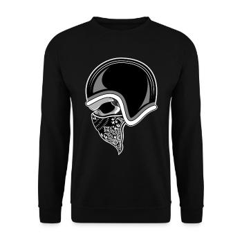 Motorcycle skull skull - Unisex Sweatshirt - black - Front - Alina (178cm) & Michal (187cm)