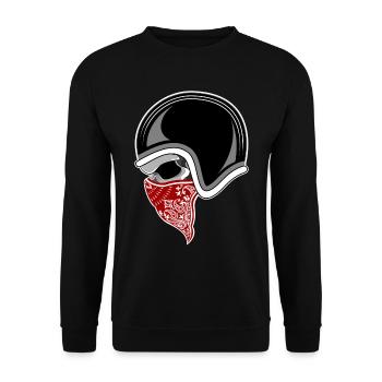 Motorbike skull red bandana - Unisex Sweatshirt - black - Front - Alina (178cm) & Michal (187cm)