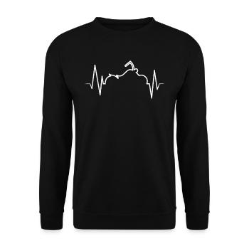 hacheur de fréquence cardiaque - Sweat-shirt Unisexe - noir - Devant - Alina (178cm) & Michal (187cm)
