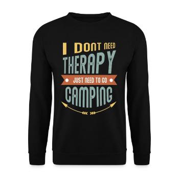 Camping therapy - Unisex Sweatshirt - black - Front - Alina (178cm) & Michal (187cm)