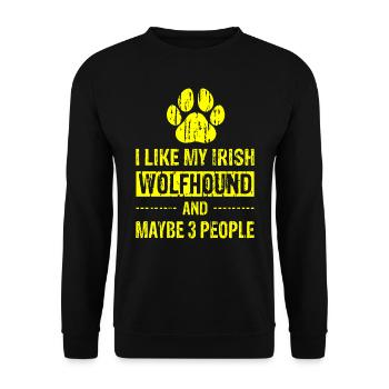 I Like My Irish Wolfhound And Maybe 3 People ye - Unisex Sweatshirt - black - Front - Alina (178cm) & Michal (187cm)