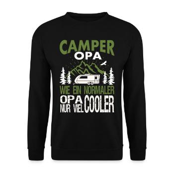 Camper grandpa, like a normal grandpa just a lot cooler - Unisex Sweatshirt - black - Front - Alina (178cm) & Michal (187cm)