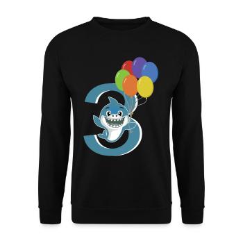 Drei Jahre | 3. Geburtstag | Ich bin schon 3 - Unisex Pullover - Schwarz - Vorne - Alina (178cm) & Michal (187cm)