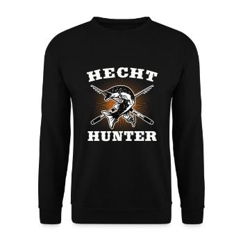 Hecht Hunter - Unisex Pullover - Schwarz - Vorne - Alina (178cm) & Michal (187cm)