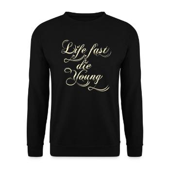 life almost the young - Unisex Sweatshirt - black - Front - Alina (178cm) & Michal (187cm)