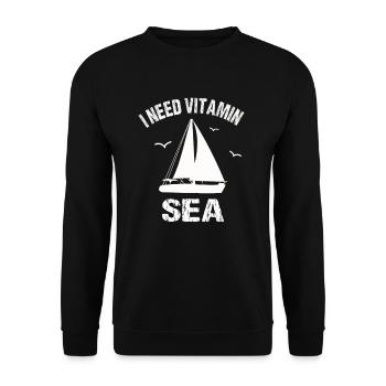 J'ai besoin de vitamine mer - Sweat-shirt Unisexe - noir - Devant - Alina (178cm) & Michal (187cm)
