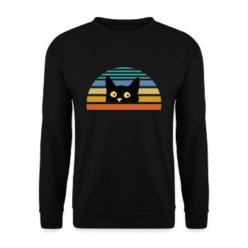 Bonjour chat - Sweat-shirt Unisexe - noir - Devant - Alina (178cm) & Michal (187cm)