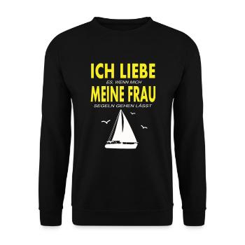 Ich Liebe meine Frau - Unisex Pullover - Schwarz - Vorne - Alina (178cm) & Michal (187cm)