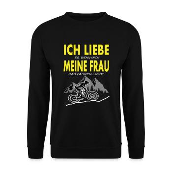 Ich Liebe meine Frau - Unisex Pullover - Schwarz - Vorne - Alina (178cm) & Michal (187cm)