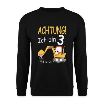 Achtung ich bin 3 - Unisex Pullover - Schwarz - Vorne - Alina (178cm) & Michal (187cm)