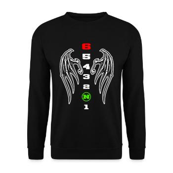 Changement de vitesse 1N23456 - Sweat-shirt Unisexe - noir - Devant - Alina (178cm) & Michal (187cm)