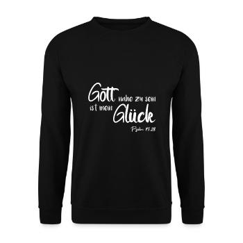 Gott nahe zu sein ist mein Glück Jesus Glaube Herr - Unisex Pullover - Schwarz - Vorne - Alina (178cm) & Michal (187cm)