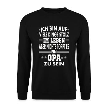Ich bin Opa - Unisex Pullover - Schwarz - Vorne - Alina (178cm) & Michal (187cm)