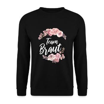 Team Braut - Unisex Pullover - Schwarz - Vorne - Alina (178cm) & Michal (187cm)