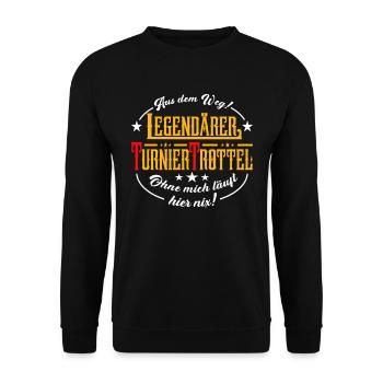 Turniertrottel Turnierreiter Reitturnier Pferd QH - Unisex Pullover - Schwarz - Vorne - Alina (178cm) & Michal (187cm)
