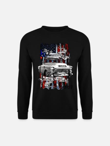 Legendary V8 Pickup Truck CJ 1957 - Unisex Pullover - Schwarz