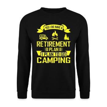 Yes I Do Have A Retirement Plan I Plan To Go - Unisex Pullover - Schwarz - Vorne - Alina (178cm) & Michal (187cm)