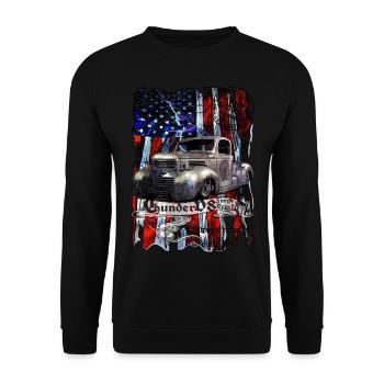 Camion Thunder V8 Fargo depuis 1947 100% satisfait - Sweat-shirt Unisexe - noir - Devant - Alina (178cm) & Michal (187cm)