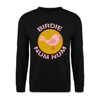 Birdie Num Num - Unisex Sweatshirt - black - Front - Alina (178cm) & Michal (187cm)