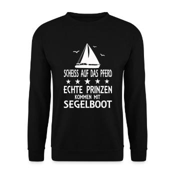 Scheiss auf das Pferd - Unisex Pullover - Schwarz - Vorne - Alina (178cm) & Michal (187cm)