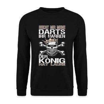 reicht mir meine Darts ihr Narren - Unisex Pullover - Schwarz - Vorne - Alina (178cm) & Michal (187cm)