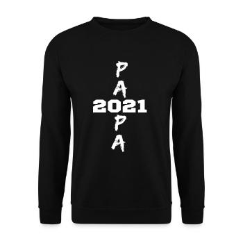 Papa 2021 - Unisex Pullover - Schwarz - Vorne - Alina (178cm) & Michal (187cm)