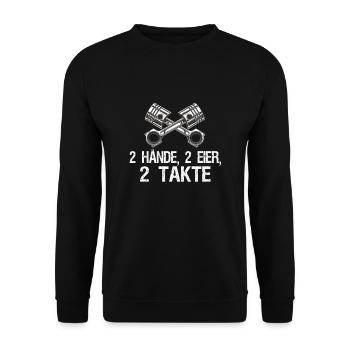 2 Hände 2 Eier 2 Takte - Unisex Pullover - Schwarz - Vorne - Alina (178cm) & Michal (187cm)