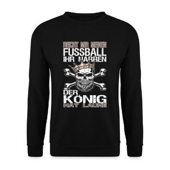 Reicht mir meinen Fussball ihr Narren - Unisex Pullover - Schwarz - Vorne - Alina (178cm) & Michal (187cm)