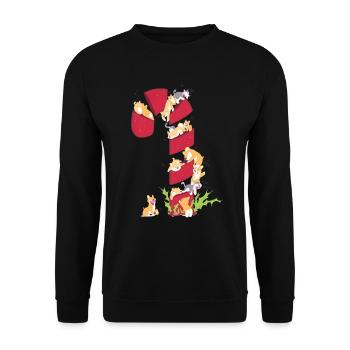 Gerste Zucker - Unisex Pullover - Schwarz - Vorne - Alina (178cm) & Michal (187cm)