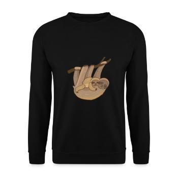 Faultier | Bestseller | - Unisex Pullover - Schwarz - Vorne - Alina (178cm) & Michal (187cm)