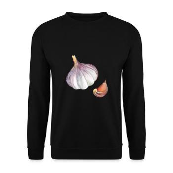 Knoblauch | Bestseller | - Unisex Pullover - Schwarz - Vorne - Alina (178cm) & Michal (187cm)