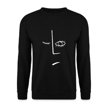 Gesicht Künstler | Bestseller | - Unisex Pullover - Schwarz - Vorne - Alina (178cm) & Michal (187cm)