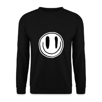 Lachender Emoji | Bestseller | - Unisex Pullover - Schwarz - Vorne - Alina (178cm) & Michal (187cm)