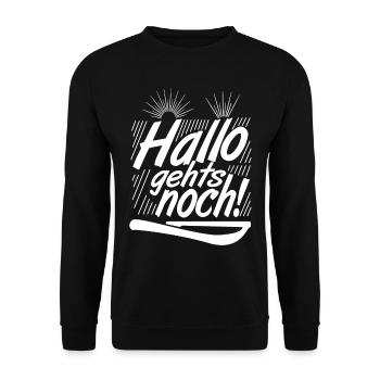 Hallo gehts noch! - Unisex Pullover - Schwarz - Vorne - Alina (178cm) & Michal (187cm)