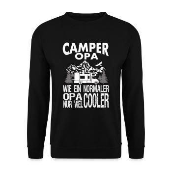 Camping auf dem Campingplatz - Unisex Pullover - Schwarz - Vorne - Alina (178cm) & Michal (187cm)